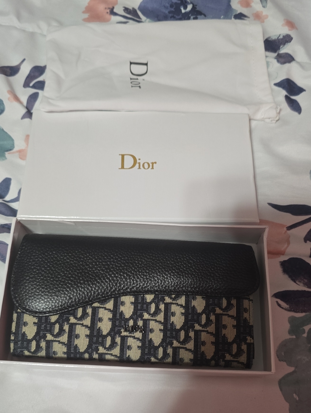 Dior Black & Beige Monogram Continental Wallet